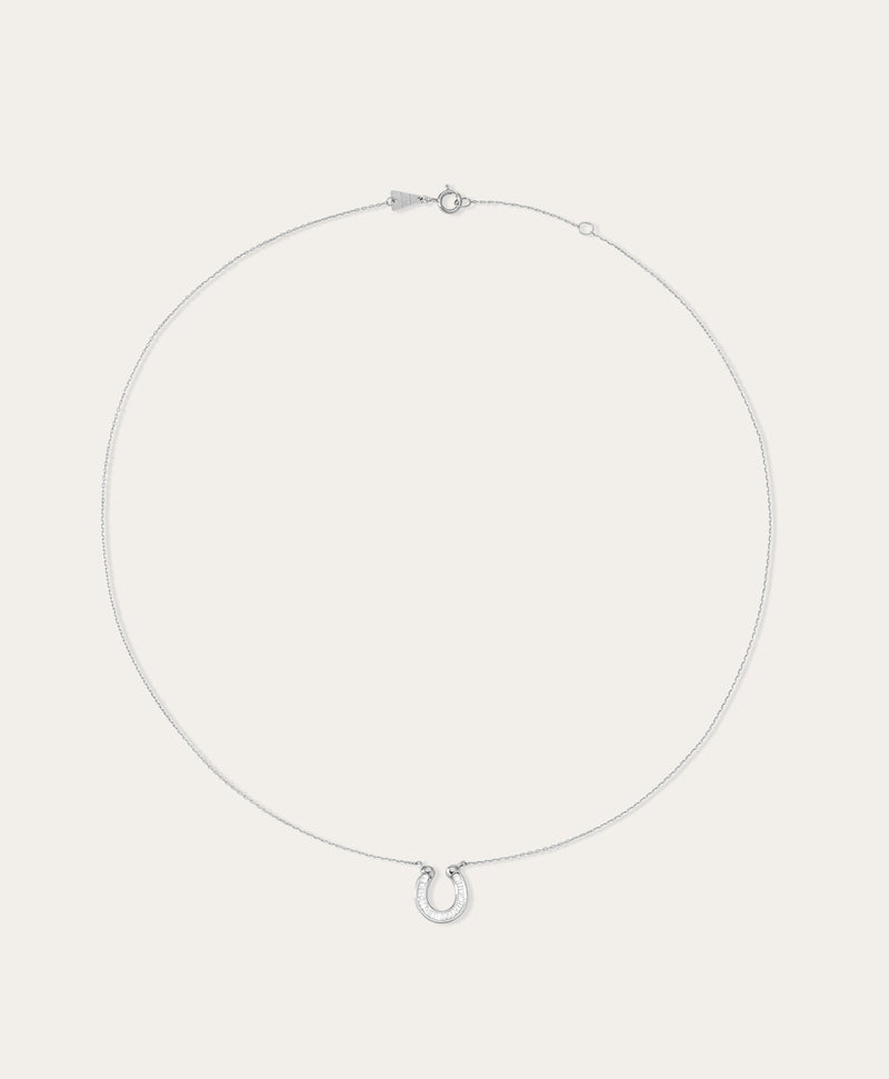 Adina Reyter - Baguette Horseshoe Necklace in Sterling Silver