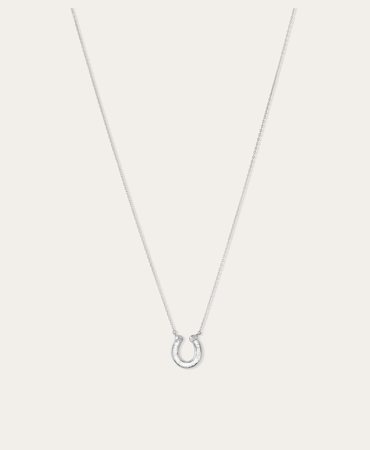 Adina Reyter - Baguette Horseshoe Necklace in Sterling Silver