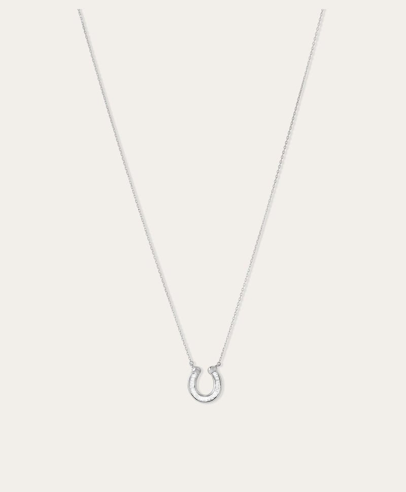Adina Reyter - Baguette Horseshoe Necklace in Sterling Silver