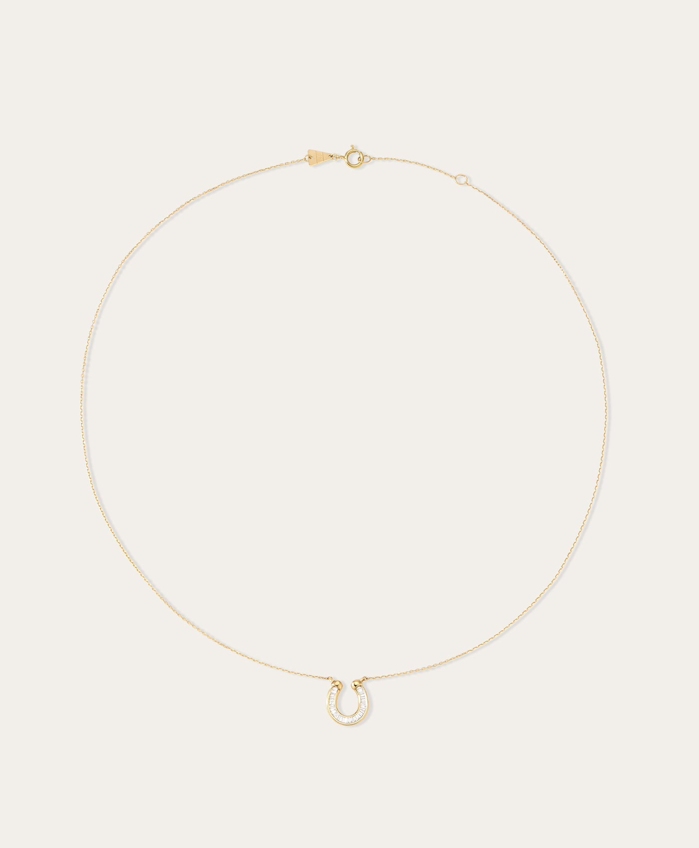 Adina Reyter - Diamond Baguette Horseshoe Necklace in 14K Yellow Gold