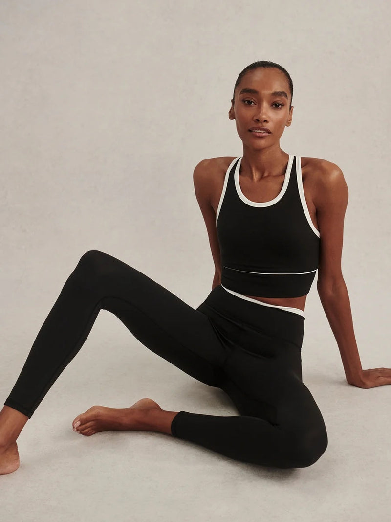 Always Contrast High Rise Legging 25 in Black / Snow White view 3