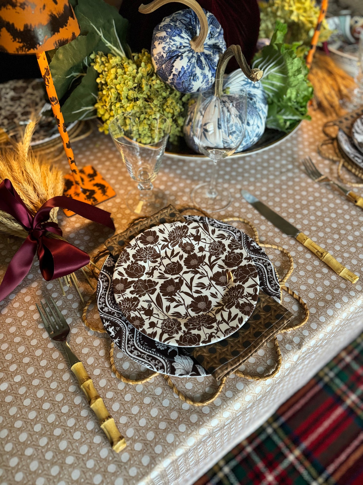 8” Melamine Salad / Dessert Plate, ITALIAN PEONY, Set of 6