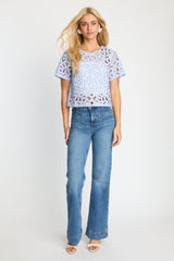 Caballero - Carmen Top - Blue/White Seersucker