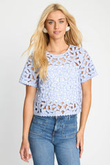 Caballero - Carmen Top - Blue/White Seersucker