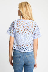 Caballero - Carmen Top - Blue/White Seersucker