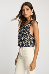 Caballero - Isabelle Top - Navy / Cream