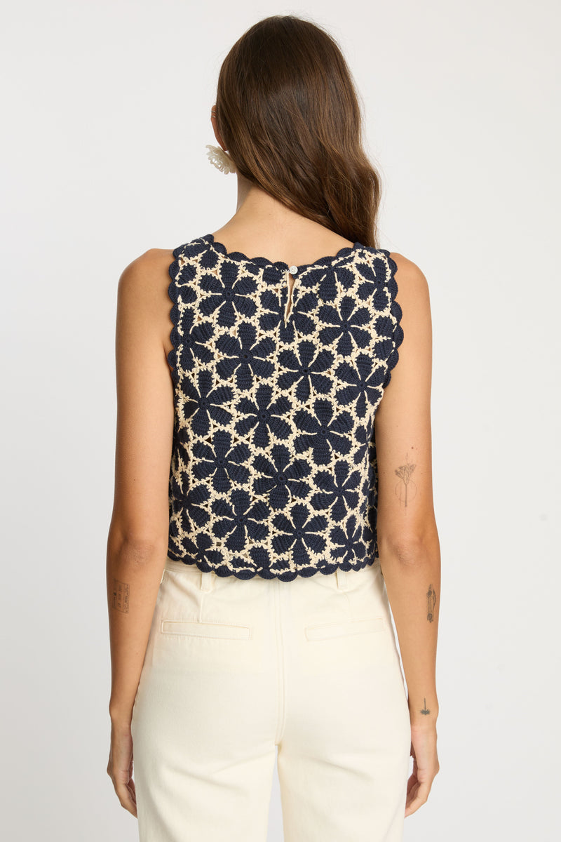 Caballero - Isabelle Top - Navy / Cream