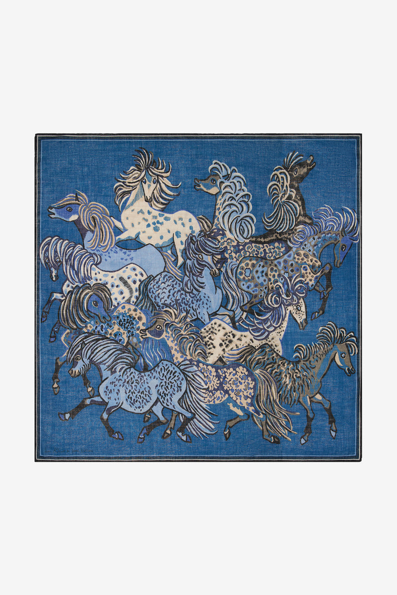 Western Wool Square in blue, Inoui Editions