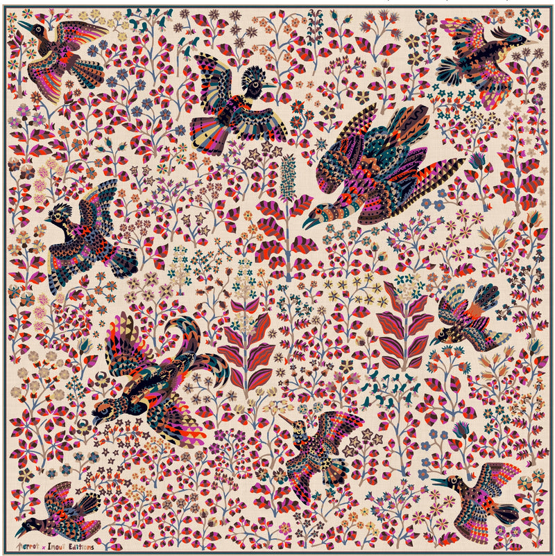 René Perrot Silk Square in white, Inoui Editions