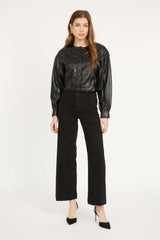 Sabrina Jacket in Black Vegan Leather