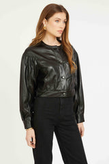Sabrina Jacket in Black Vegan Leather