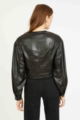 Sabrina Jacket in Black Vegan Leather