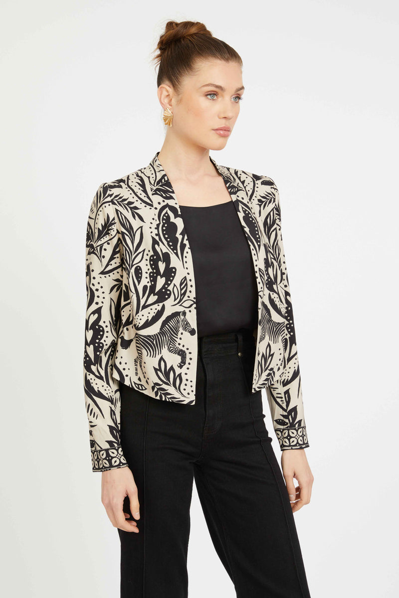 Ezra Reversible Blazer in Zebra Fern
