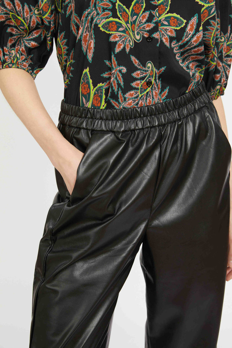 Max Pant in Black Vegan Leather