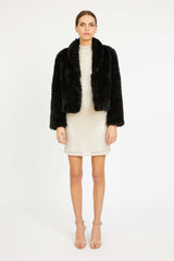 Ivanna Jacket in Black Faux Fur
