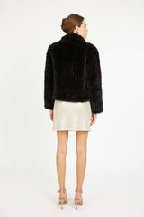 Ivanna Jacket in Black Faux Fur