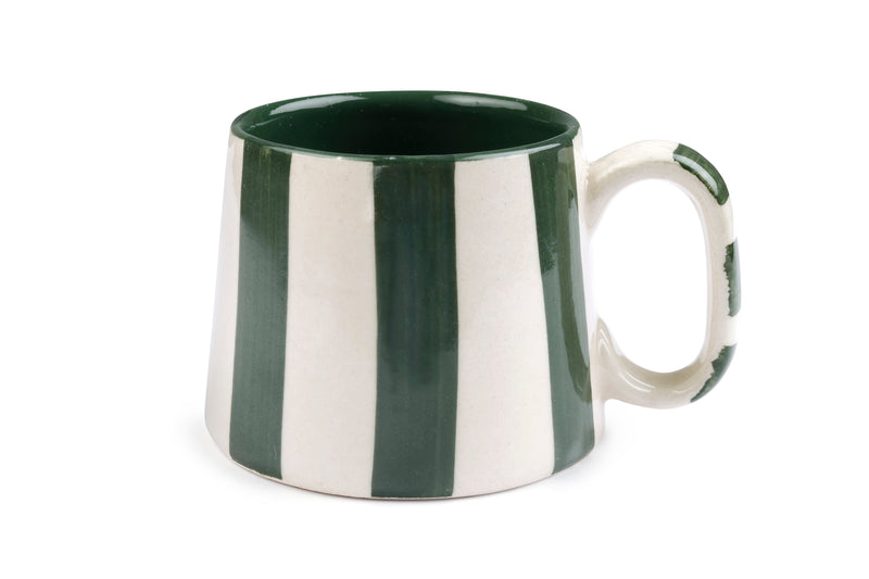 Ceramic Olive Stripe Coffee Cup- 220ml