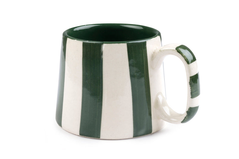 Ceramic Olive Stripe Coffee Cup- 220ml