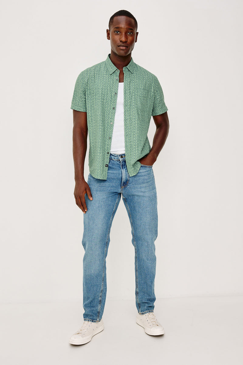 Rails Men's - Carson Shirt - Wavy Batik Aqua