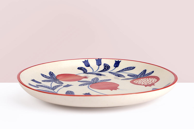 Indian Anaar plate, Red- 7x1 Inches (Set of 4)
