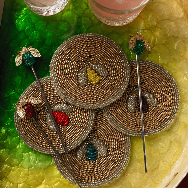 Sparkle bee swizzle sticks