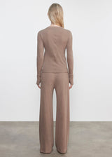 Enza Costa - Cashmere Jersey Easy Drawcord Pant - Walnut