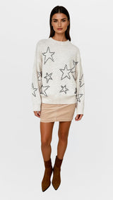 CHRLDR - Studded Star Perfect Sweater - Vintage White