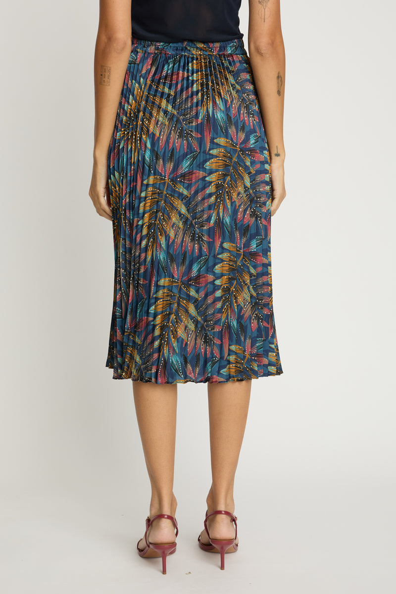 Mia Skirt in Midnight Palm
