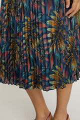 Mia Skirt in Midnight Palm