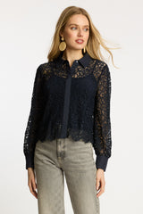Emmie Top in Dark Navy Lace