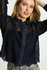 Emmie Top in Dark Navy Lace