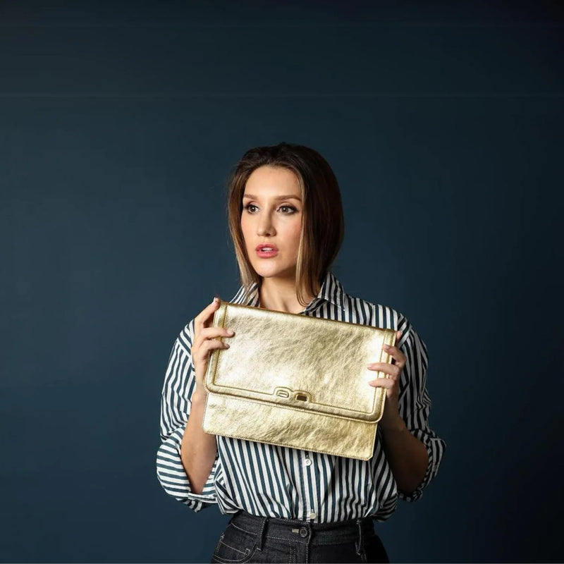 Caffery Clutch Metallic Gold