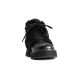 ROAM - Cloud Moto Lace-Up Boot Vegan Leather & Shearling - Black