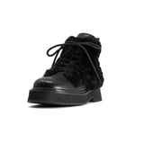 ROAM - Cloud Moto Lace-Up Boot Vegan Leather & Shearling - Black