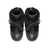 ROAM - Cloud Moto Lace-Up Boot Vegan Leather & Shearling - Black