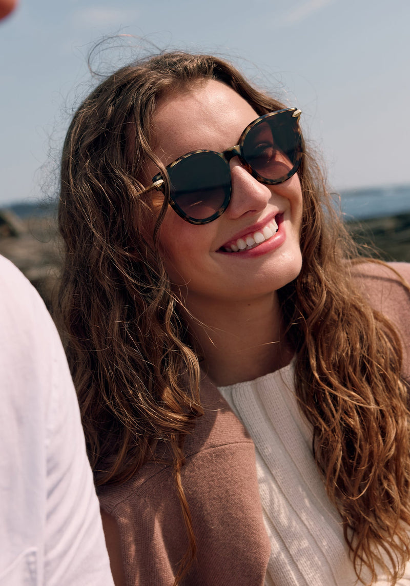 Krewe Sunglasses - Colette Nylon - Blonde Tortoise 18K