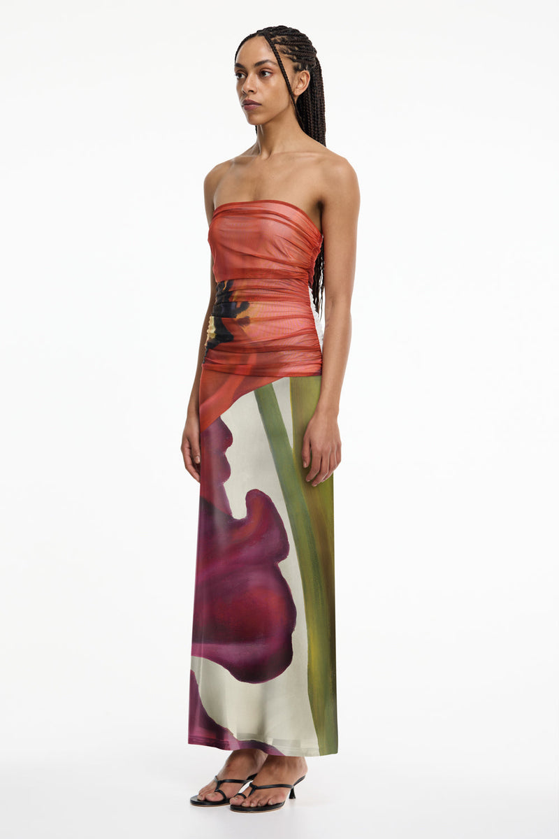Significant Other - Sura Strapless Dress - Poppy Botanic