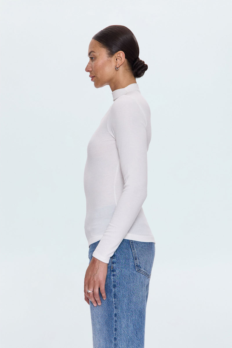 Pistola - Dara Long Sleeve Funnel Neck Top - Ecru