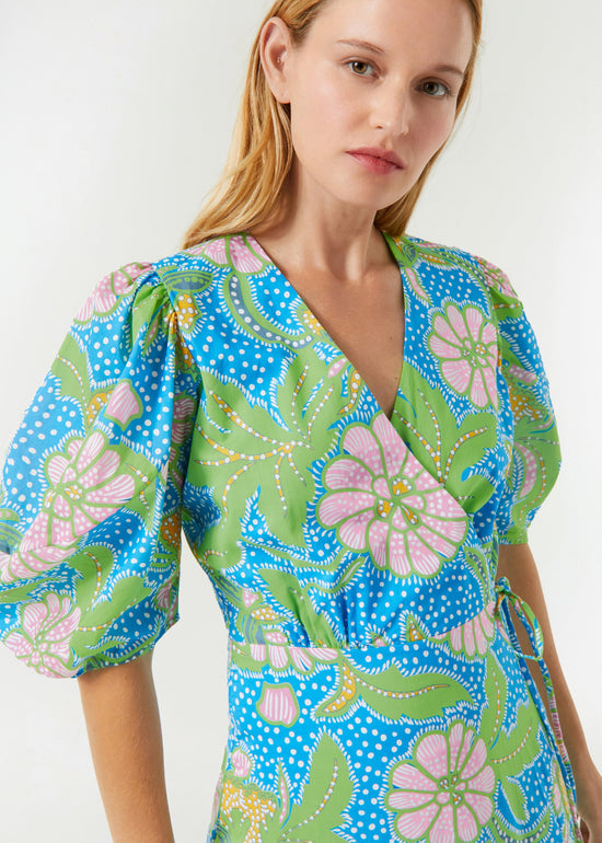 Rhode Fiona Dress, Blue Psychedelic Flower Grande