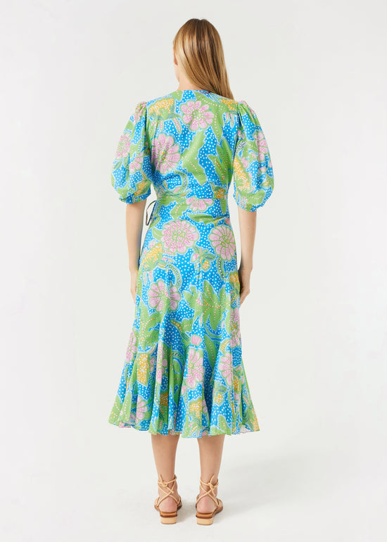 Rhode Fiona Dress, Blue Psychedelic Flower Grande