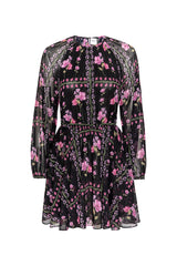 MISA Los Angeles - Anthea Dress - Midnight Lattice Chiffon