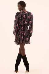 MISA Los Angeles - Anthea Dress - Midnight Lattice Chiffon
