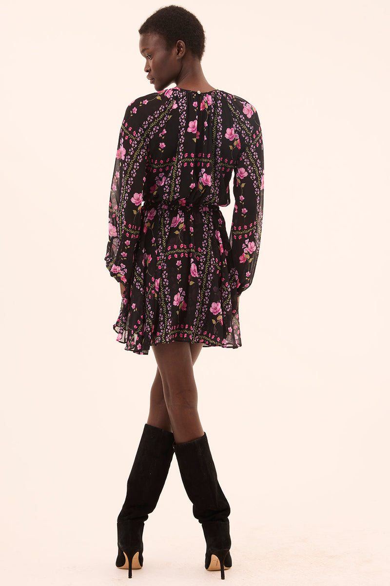 MISA Los Angeles - Anthea Dress - Midnight Lattice Chiffon