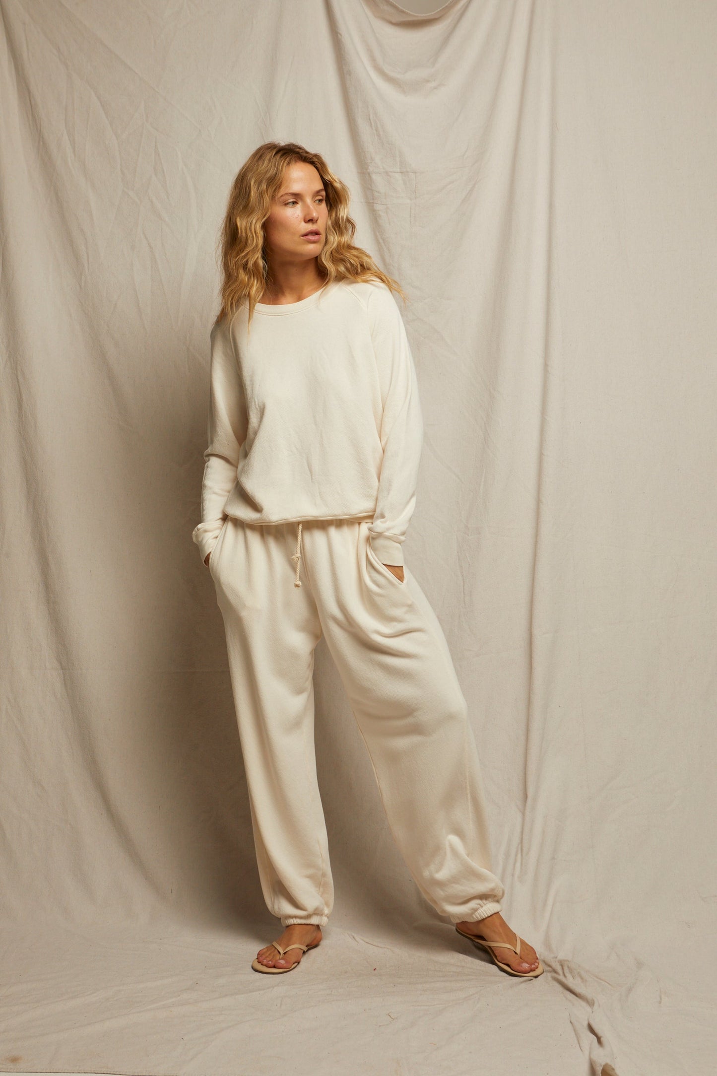 PerfectWhiteTee - Drifter Beach Terry Sweatpant - Bright Ivory
