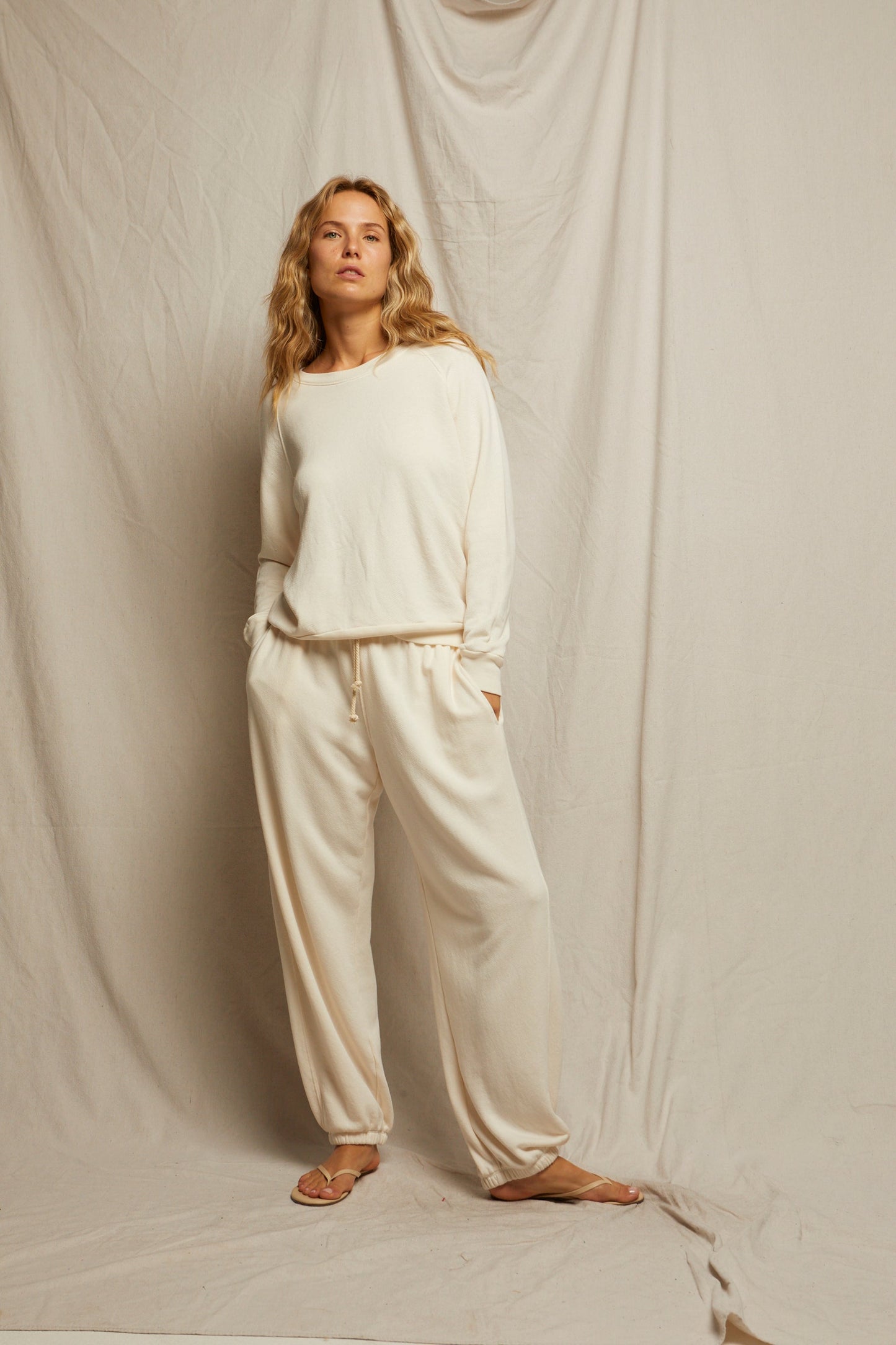 PerfectWhiteTee - Drifter Beach Terry Sweatpant - Bright Ivory