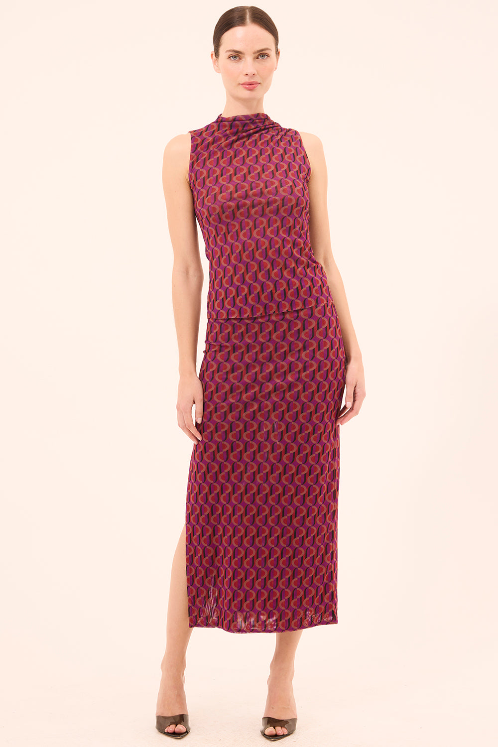 MISA Los Angeles - Aisha Skirt - Geo Sixty Mesh