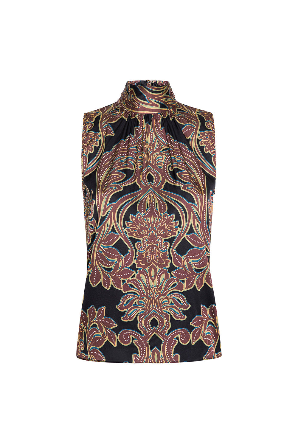 MISA Los Angeles - Luka Top - Studded Flora Satin
