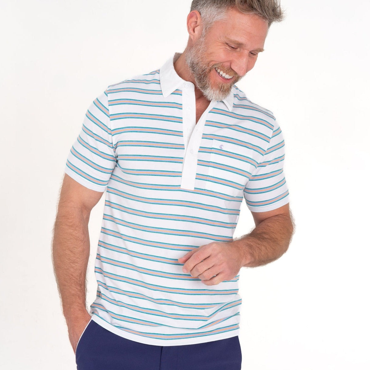 Top-Shelf Players Shirt, Bennett Stripe - White