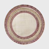 Ruffle edge straw placemats, lilac, set of four
