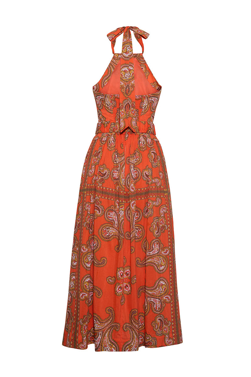 Cara Cara Dena Dress in Sierra Paisley Orange - Back